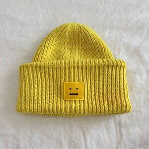 Acne Studios Ribbed Bright Yellow Winter Hat